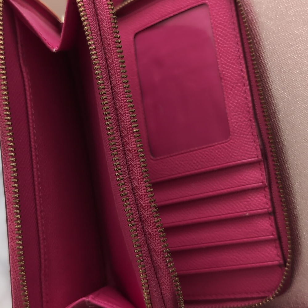 Coach Pink Leather Continental Wallet/Wristlet - Picture 9 of 12